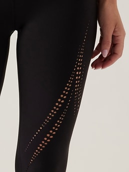 Athleta Black Velocity Laser Cut Capri Leggings Size XS petite - $28