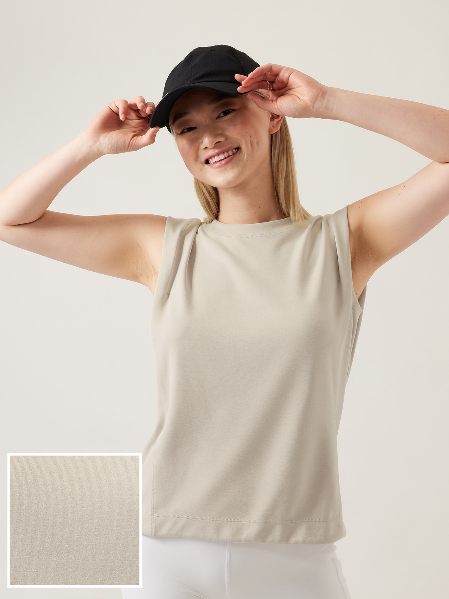Athleta Seasoft Tank Sweatshirt gray. 1