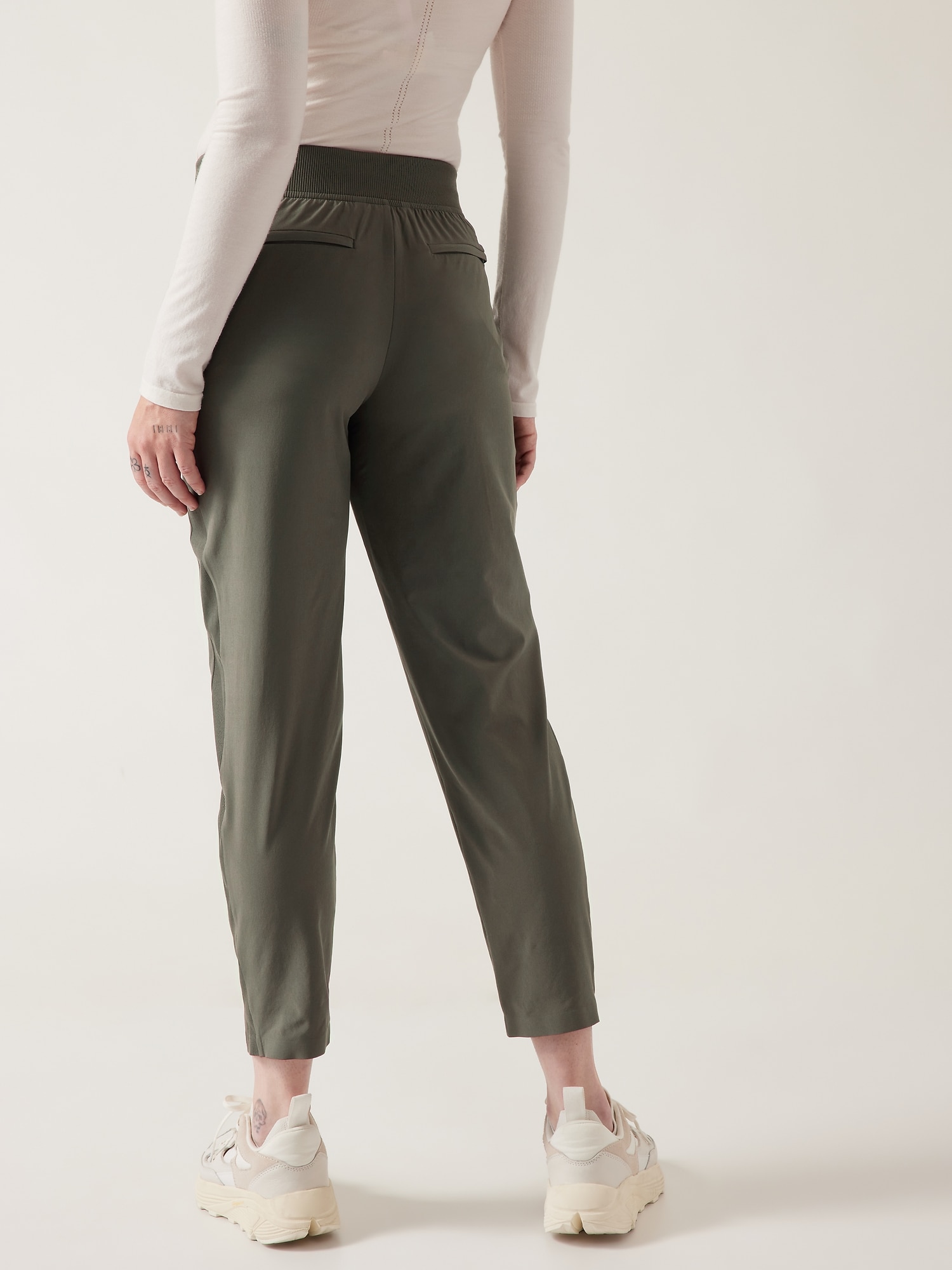 Athleta 4 (S SMALL) Brooklyn Ankle Pant, Mountain Olive CITY PANTS
