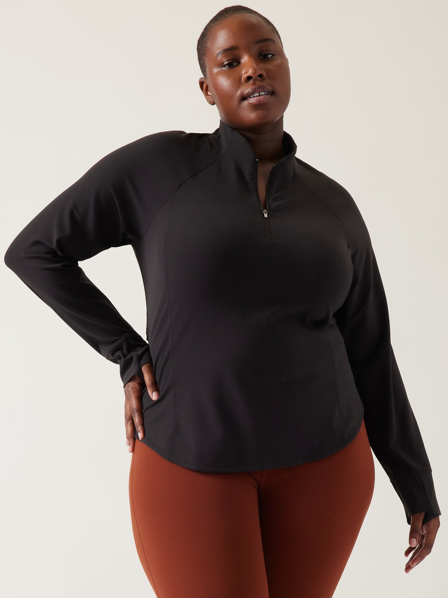 Athleta Salutation Half Zip black. 1