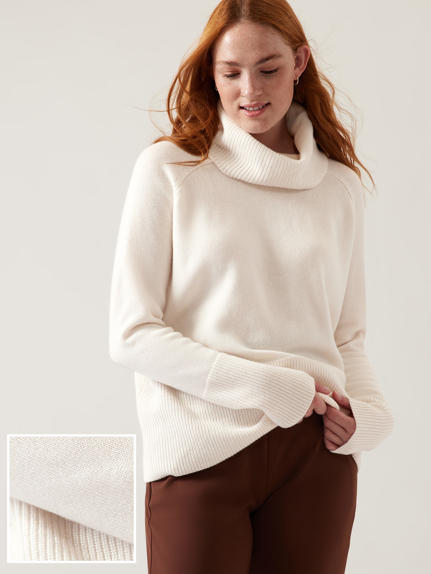 Athleta Alpine Turtleneck Sweater white. 1