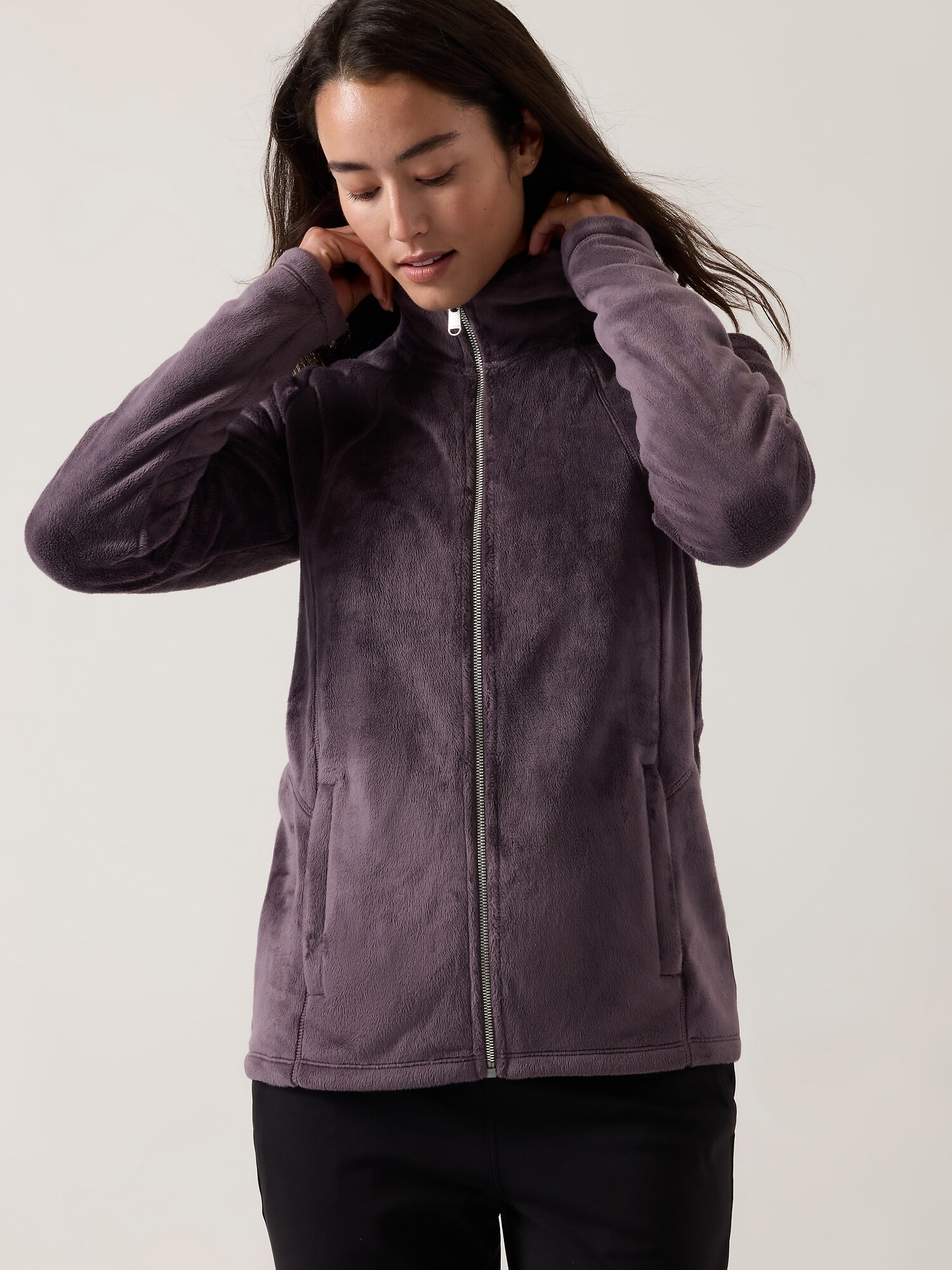 Athleta Double Cozy Karma Recover Full Zip purple. 1