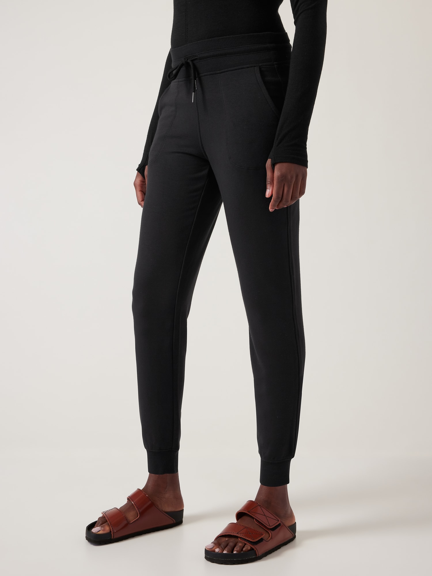Athleta La Viva Black Drawstring Jogger Pants #964562, Size 10
