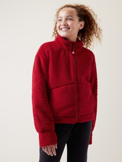 Athleta Girl So Toasty Tugga Sherpa Jacket - Red