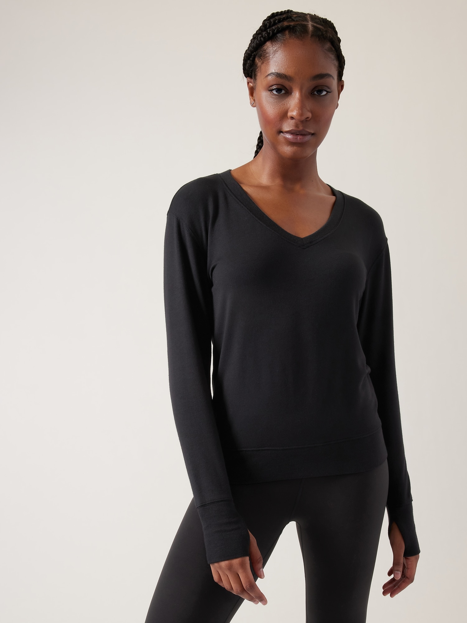 Black v sale neck sweatshirt