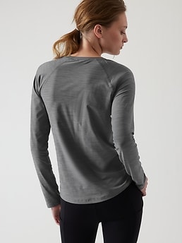 Activewear Top Solid Ruffle Women's Training Performance Long Sleeve High  Cotton Blend