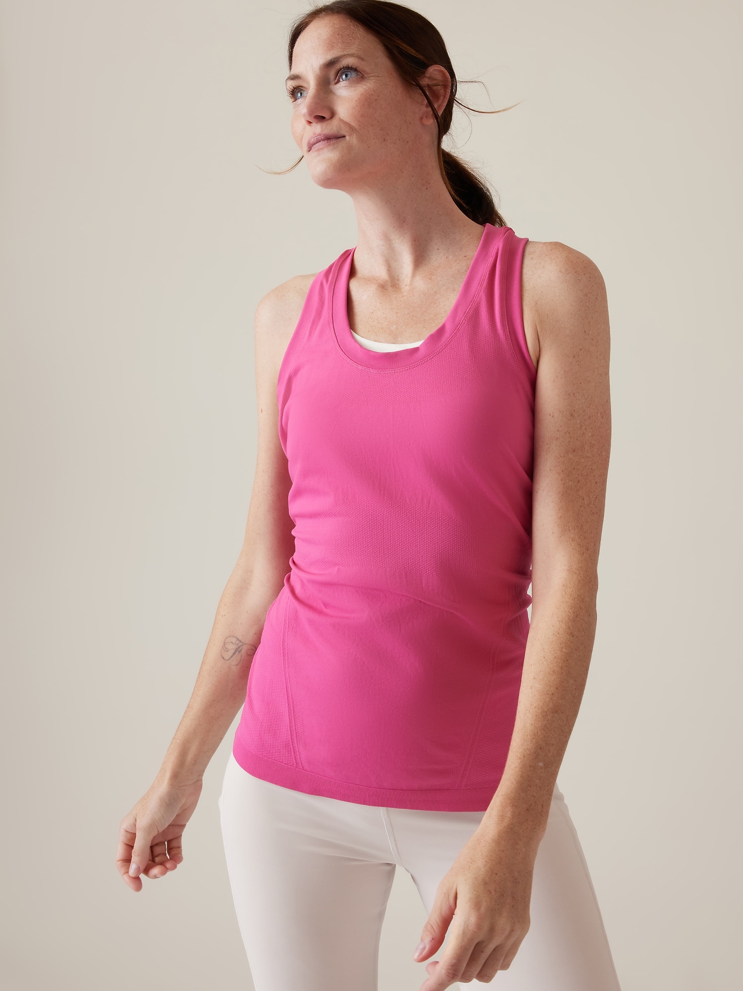 Athleta Momentum Seamless Tank pink. 1