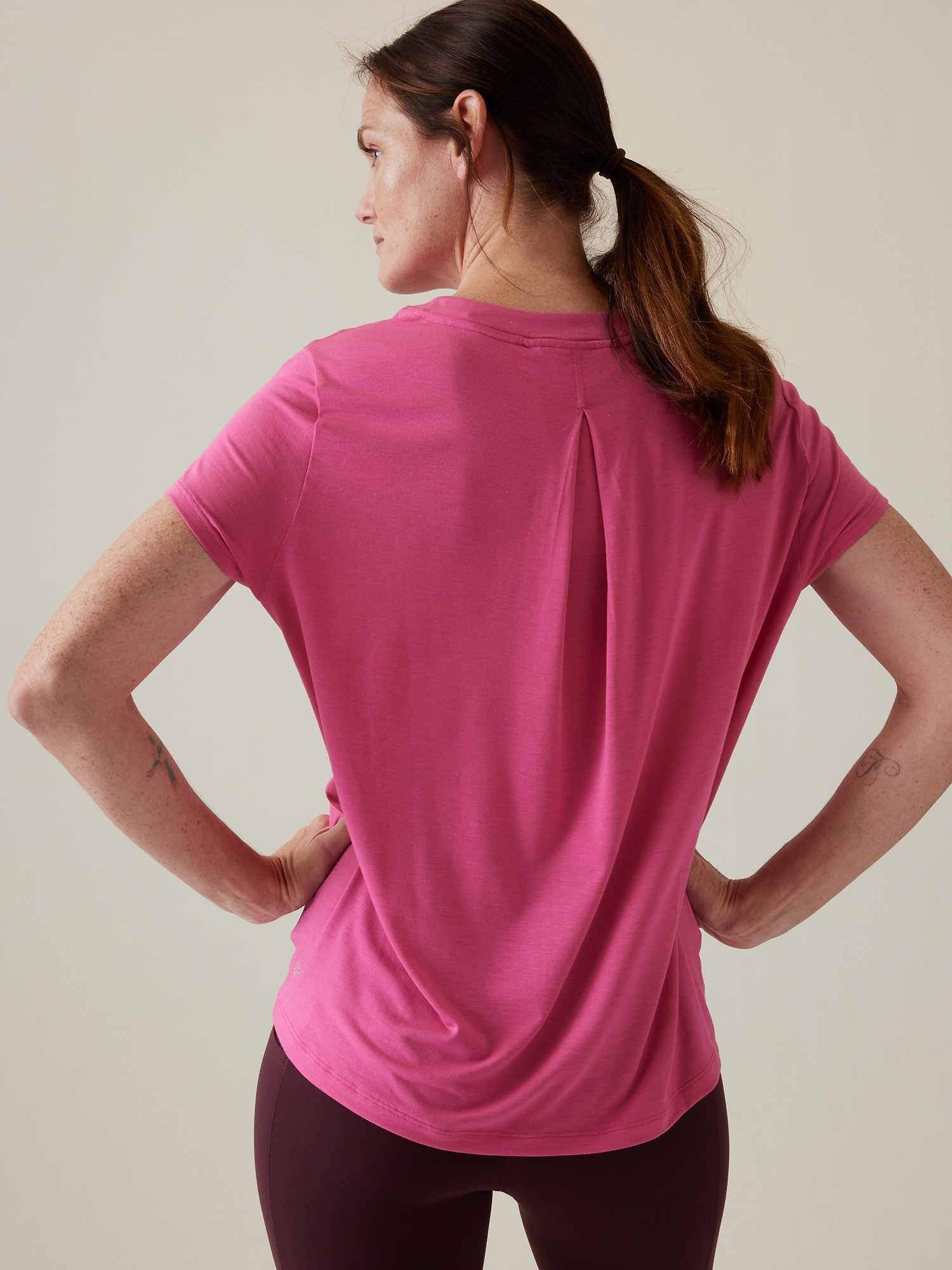 Athleta With Ease Tee pink. 1