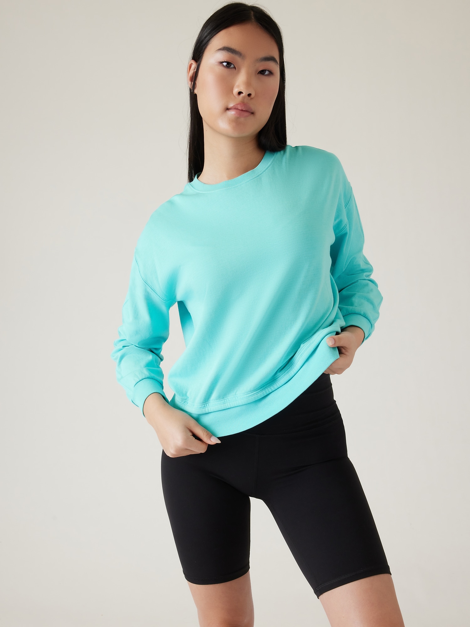 Athleta Sundown Sweatshirt II green. 1