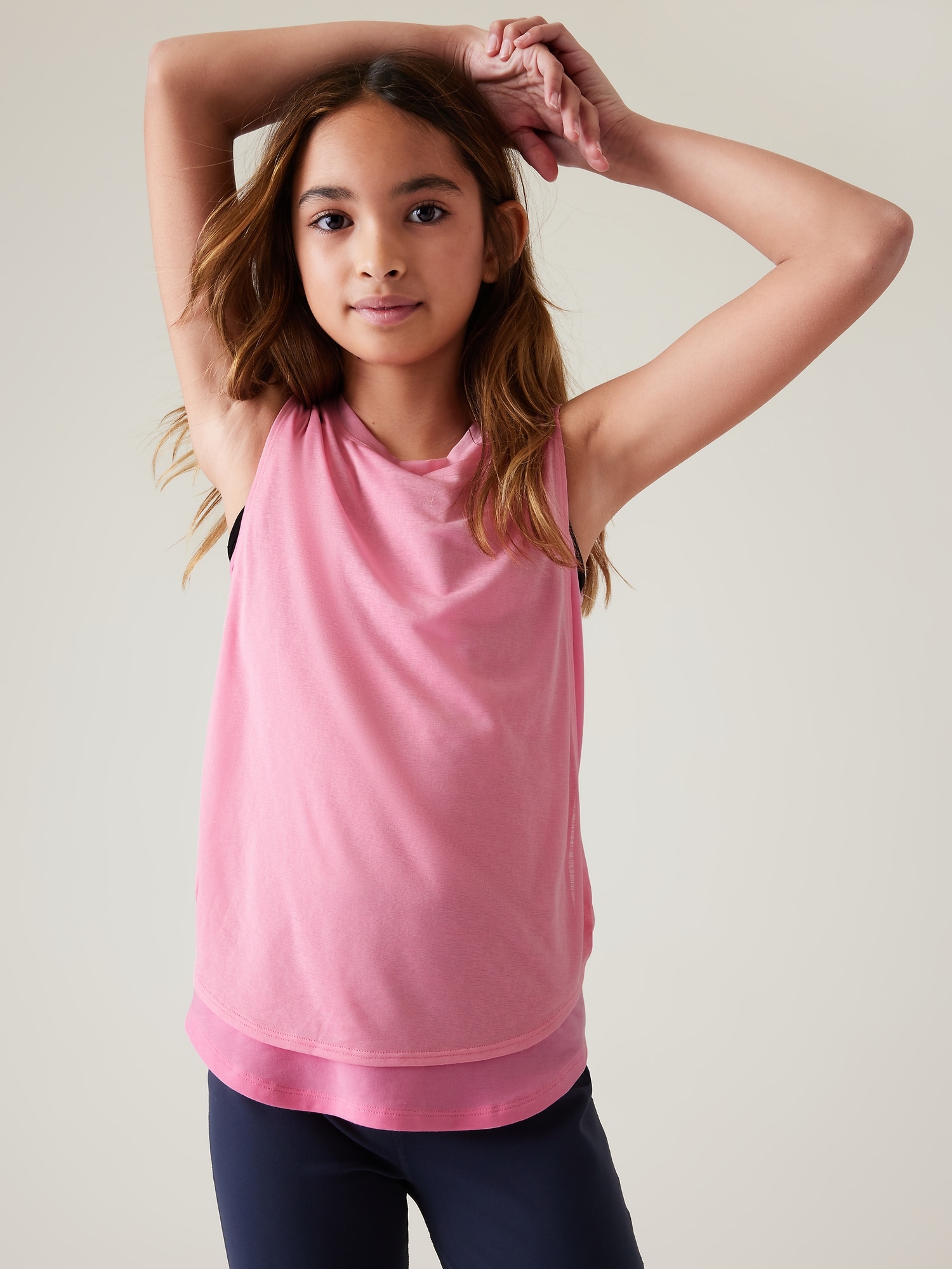 Athleta Girl Double Dutch Tank pink. 1