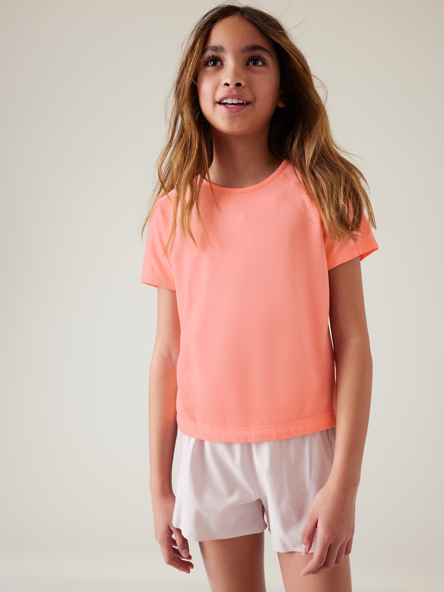 Athleta Girl Power Up Midi Tee orange. 1