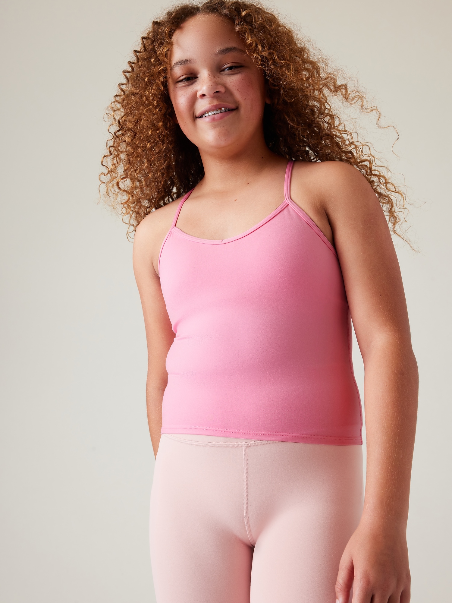 Athleta Girl All Day Longline Bra pink. 1