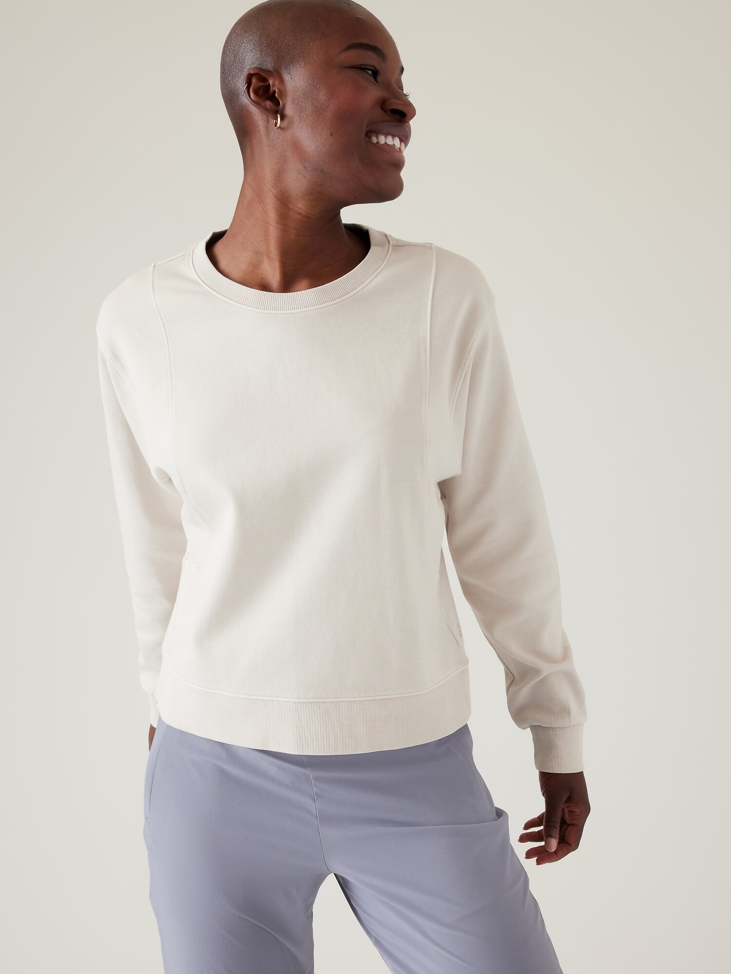 Athleta Sundown Crewneck Sweatshirt gray. 1