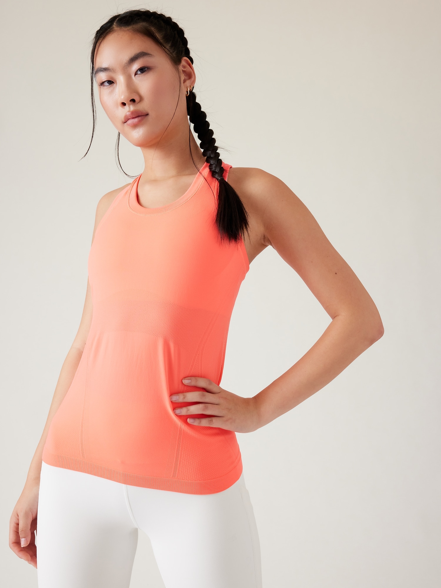 Athleta Momentum Seamless Tank orange. 1