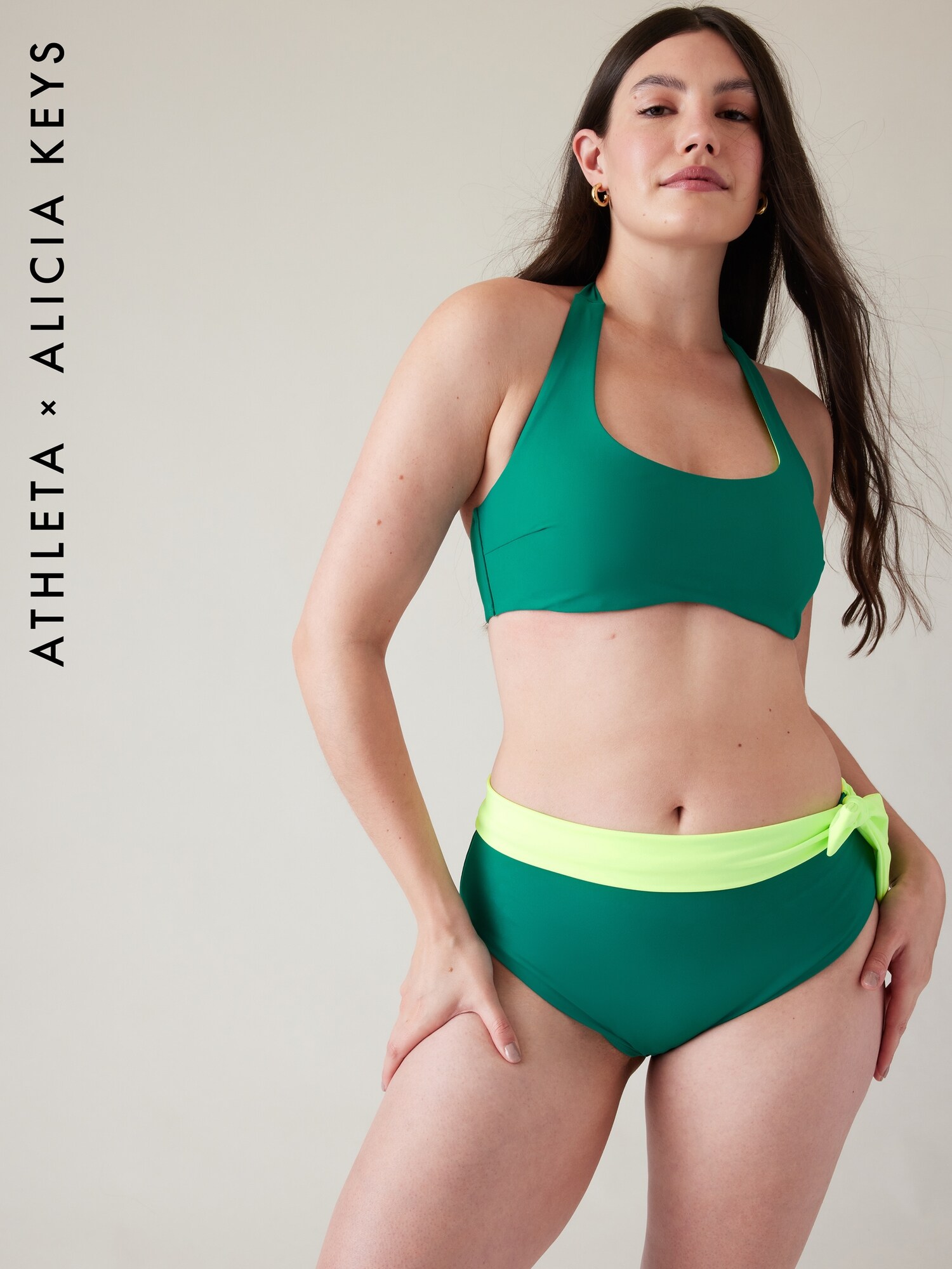 Athleta Keys Daybreak Halter Bikini Top green. 1