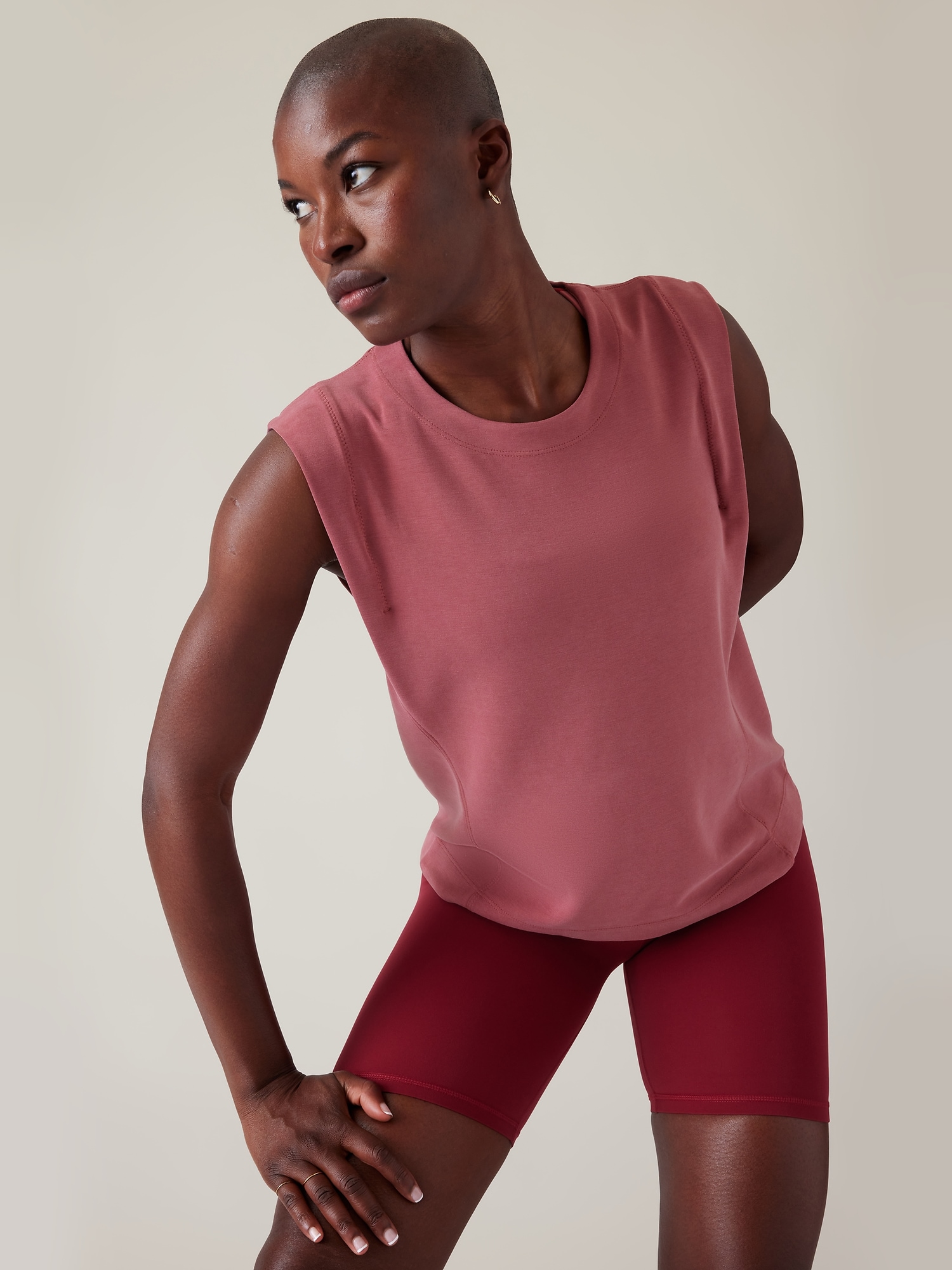 Athleta Seasoft Tank Sweatshirt pink. 1