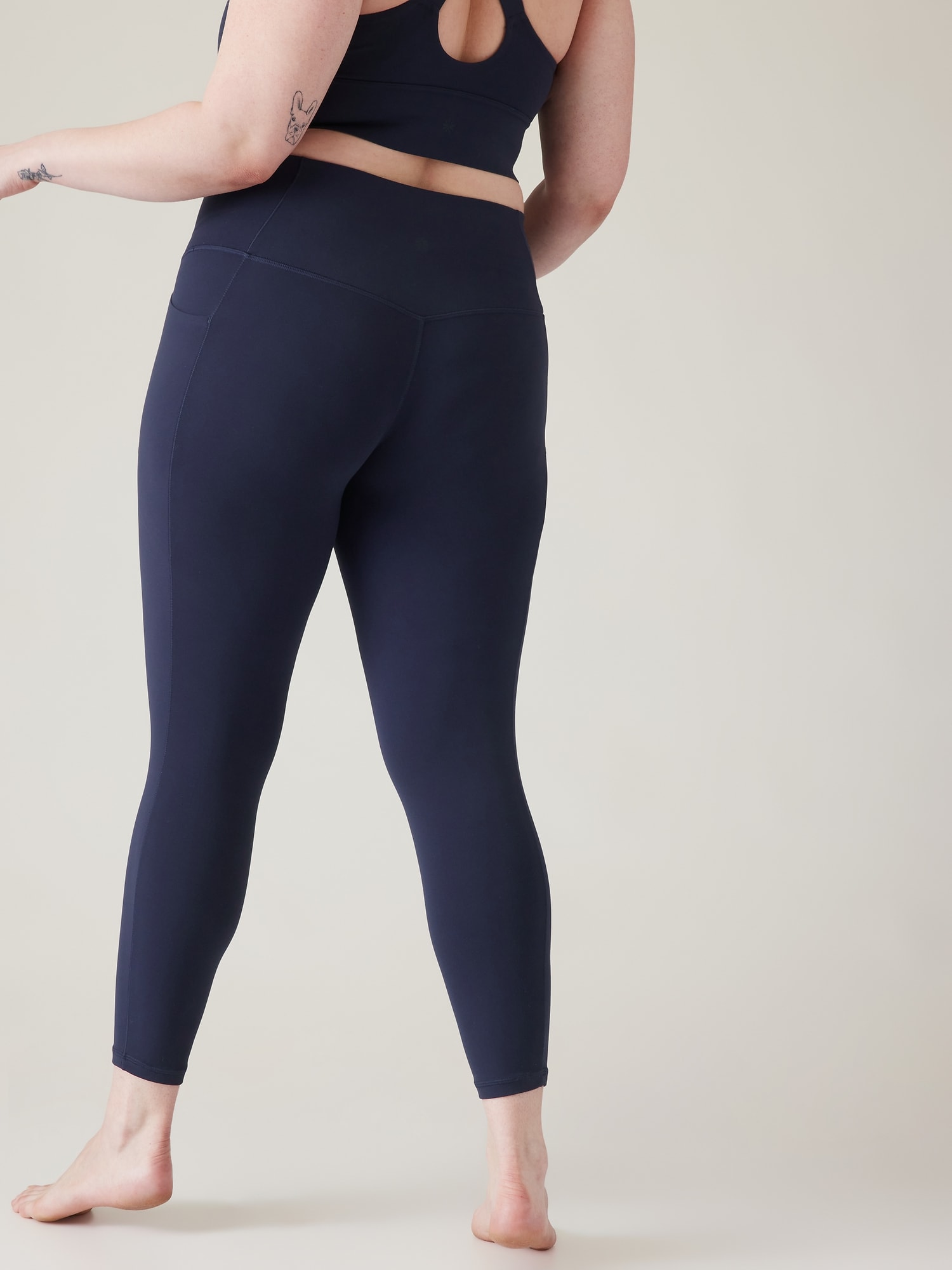 Satina High Waisted Leggings with Pockets Super Soft | Reg & Plus Size  (Plus Size, Navy)