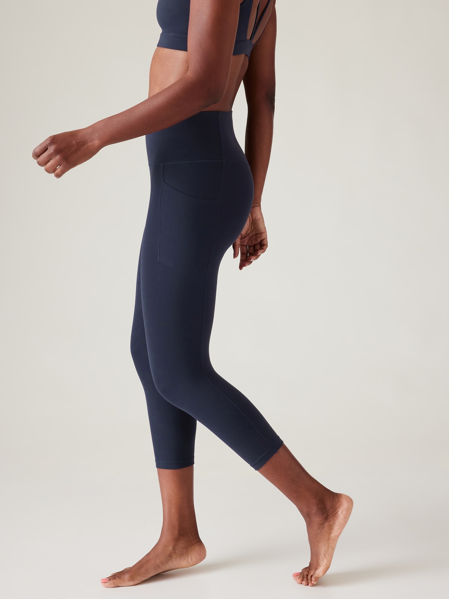 Athleta, Pants & Jumpsuits, Athleta Nomad Salutation Mesh Capri Yoga Leggings  Womens M Cobblestone Grey