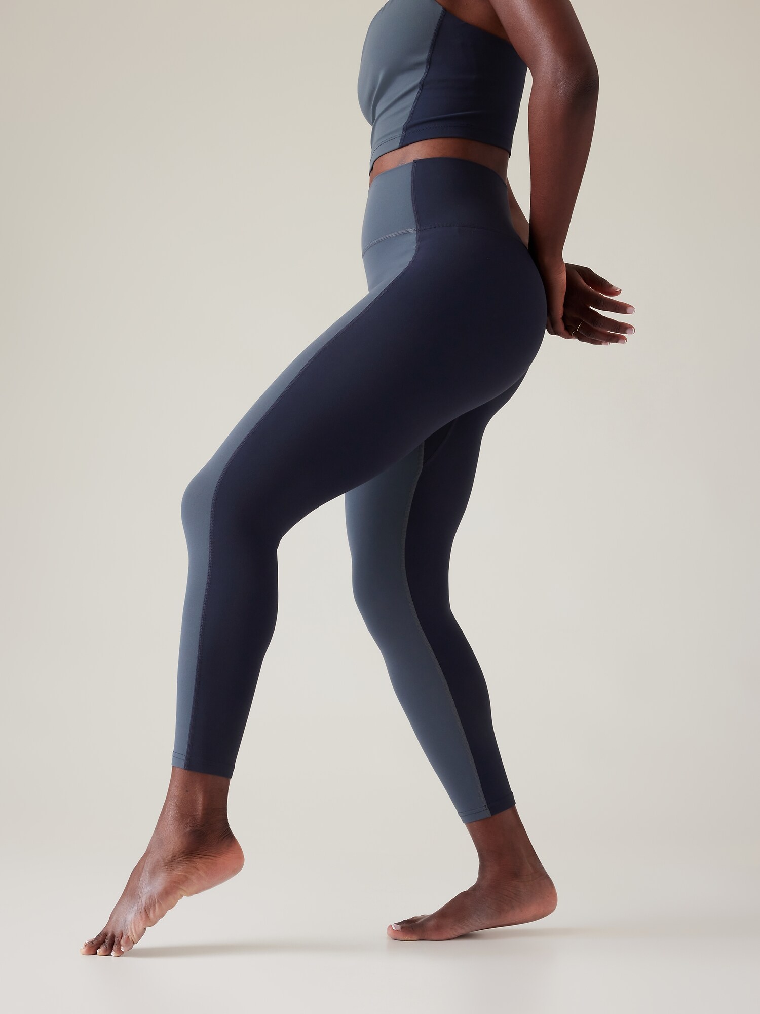 Athleta Transcend Colorblock 7/8 Tight blue. 1