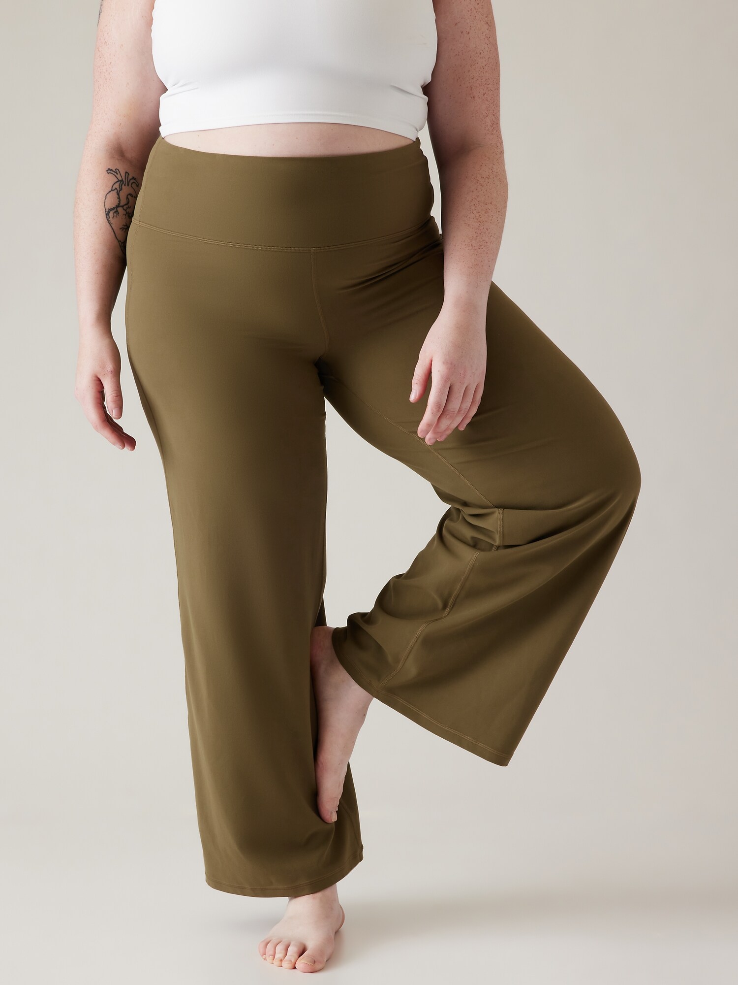 Yoga Cargo Pants-women's Pants-cargo Pants-full Length Pants-wide Leg Pants-high  Waisted Pants-fold Over Yoga Pants-green Cotton Pants-pants -  Canada