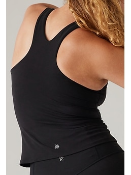 Fitted Tank w/ Built-In Bra - Black Dash Texture