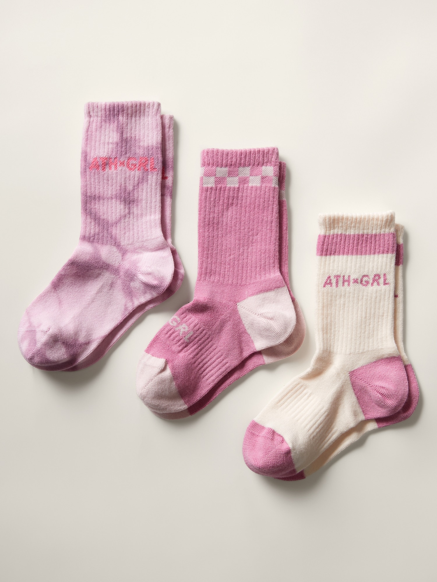 crew-knit Pink socks