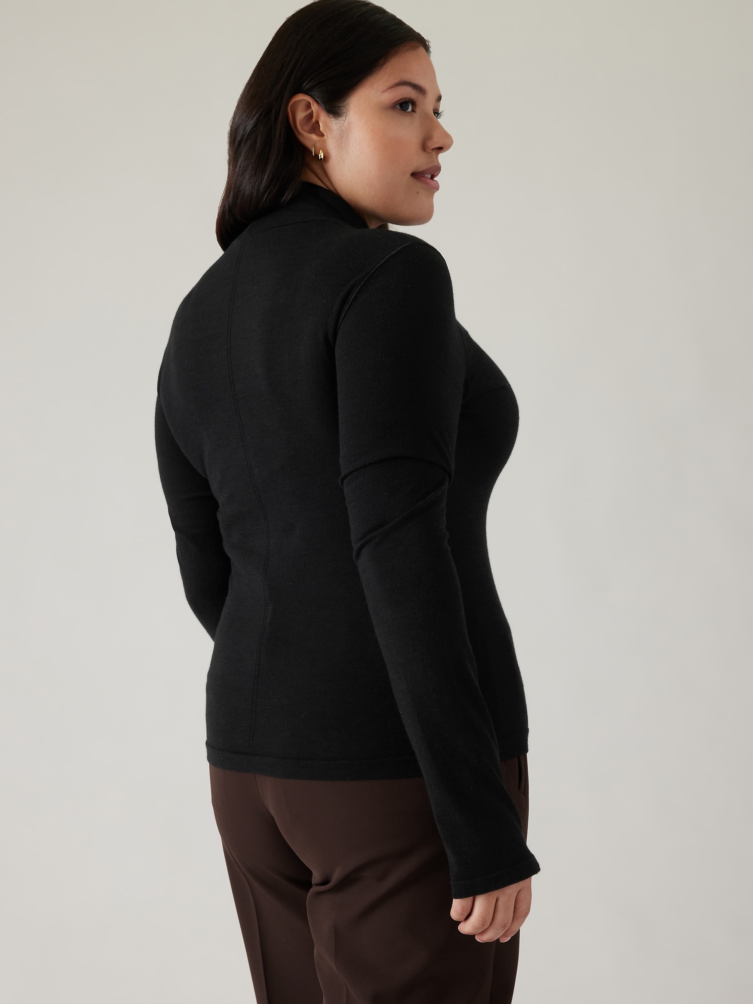 Black Mesh Zip Up Mock Turtleneck Activewear Jacket Tangerine Women's MEDIUM