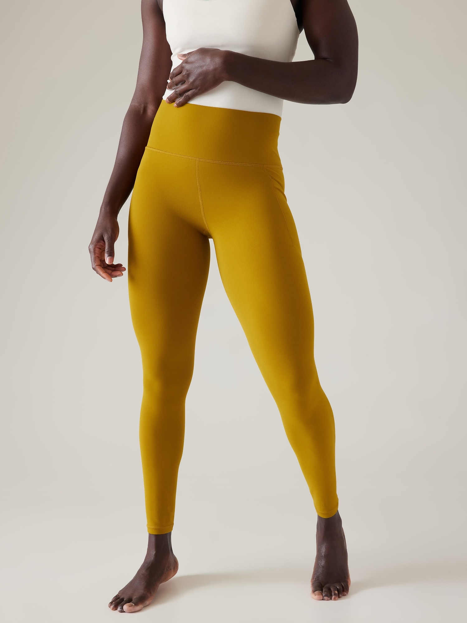 Legging à taille haute et poches dissimulées Salutation - Jaune