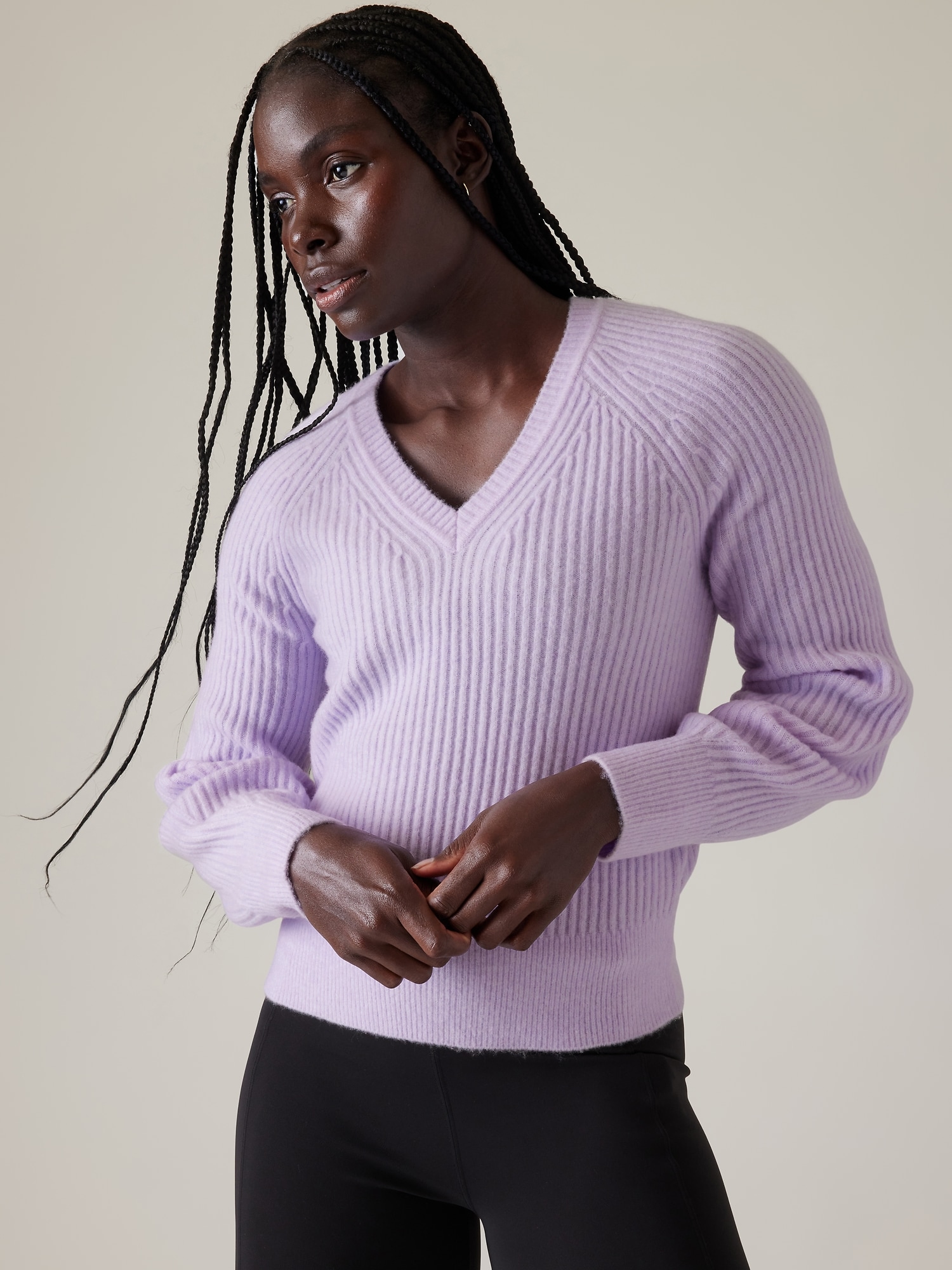 Plum v shop neck sweater