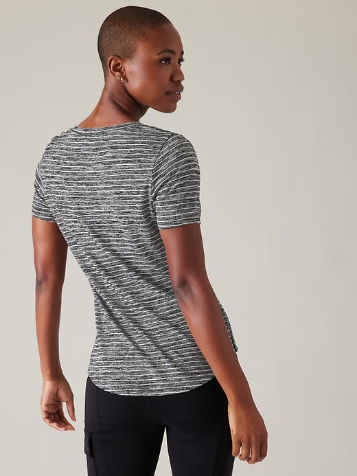 Image number 2 showing, Breezy Striped Scoop V Tee