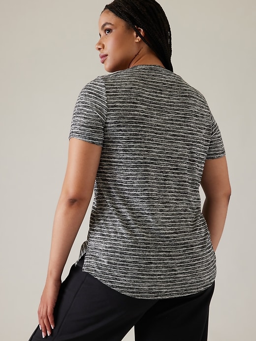 Image number 5 showing, Breezy Striped Scoop V Tee