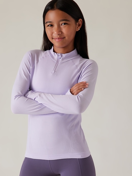 Athleta Girl Power Up Seamless Half Zip Top | Athleta