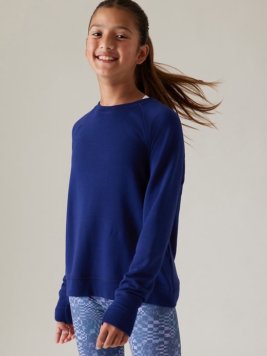 Image number 1 showing, Athleta Girl Cozy Cross Your Fingers Sweatshirt