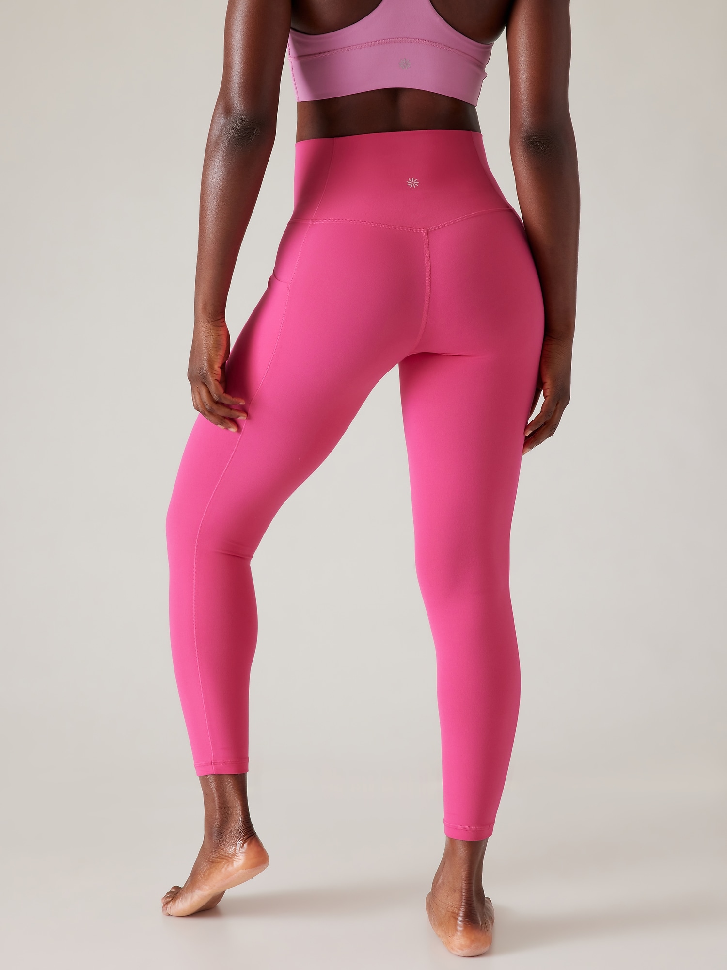 Athleta Multi Color Pink Leggings Size L - 65% off