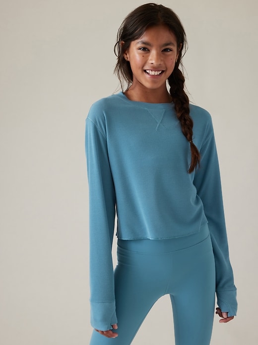 Image number 1 showing, Athleta Girl Wander Waffle Top