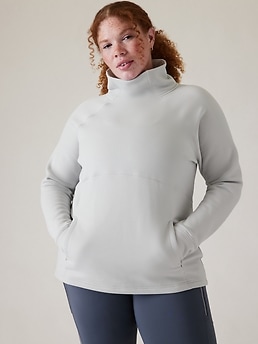 Athleta Polartec Funnel store Neck Sweatshirt size XL X-Large Bright White