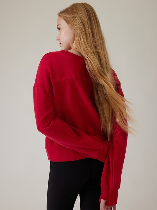 Image number 3 showing, Athleta Girl Retroplush Twist Sweatshirt