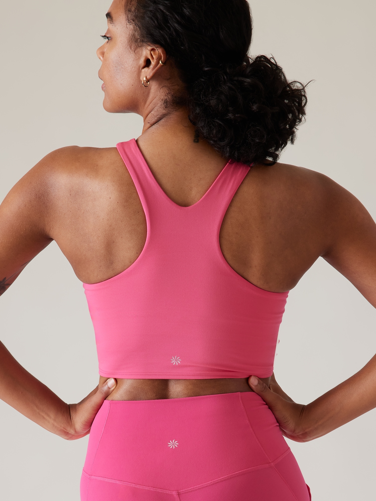 Athleta Conscious Crop Medium Support Sports Bra In Pink Multi Size 36D-DD  BNWT