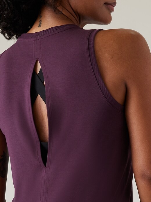 Open back tank top - lilac