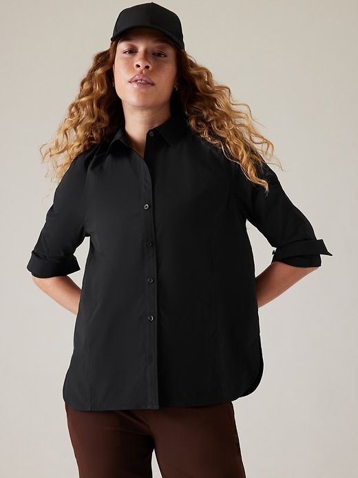 Image number 1 showing, Relaxed Poplin Top