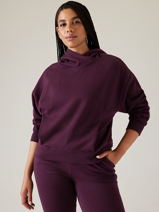 Athleta Cozy Karma Asym Pullover Sweatshirt Cabernet Color Plus Size 2X/3X Nwot