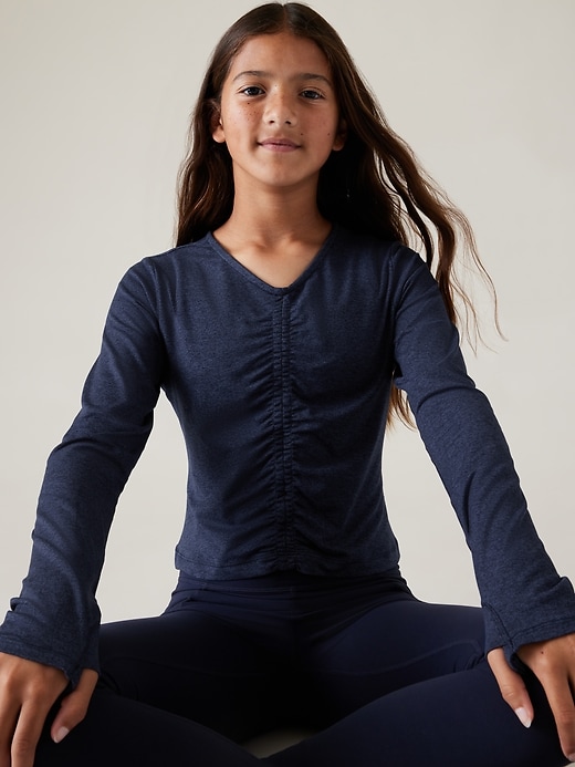 Image number 1 showing, Athleta Girl Downtime Ruched Top