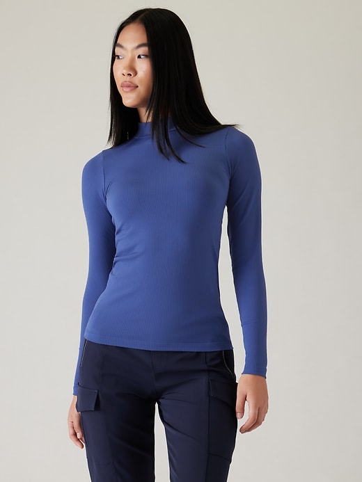 Image number 1 showing, Renew Seamless Mock Neck Top