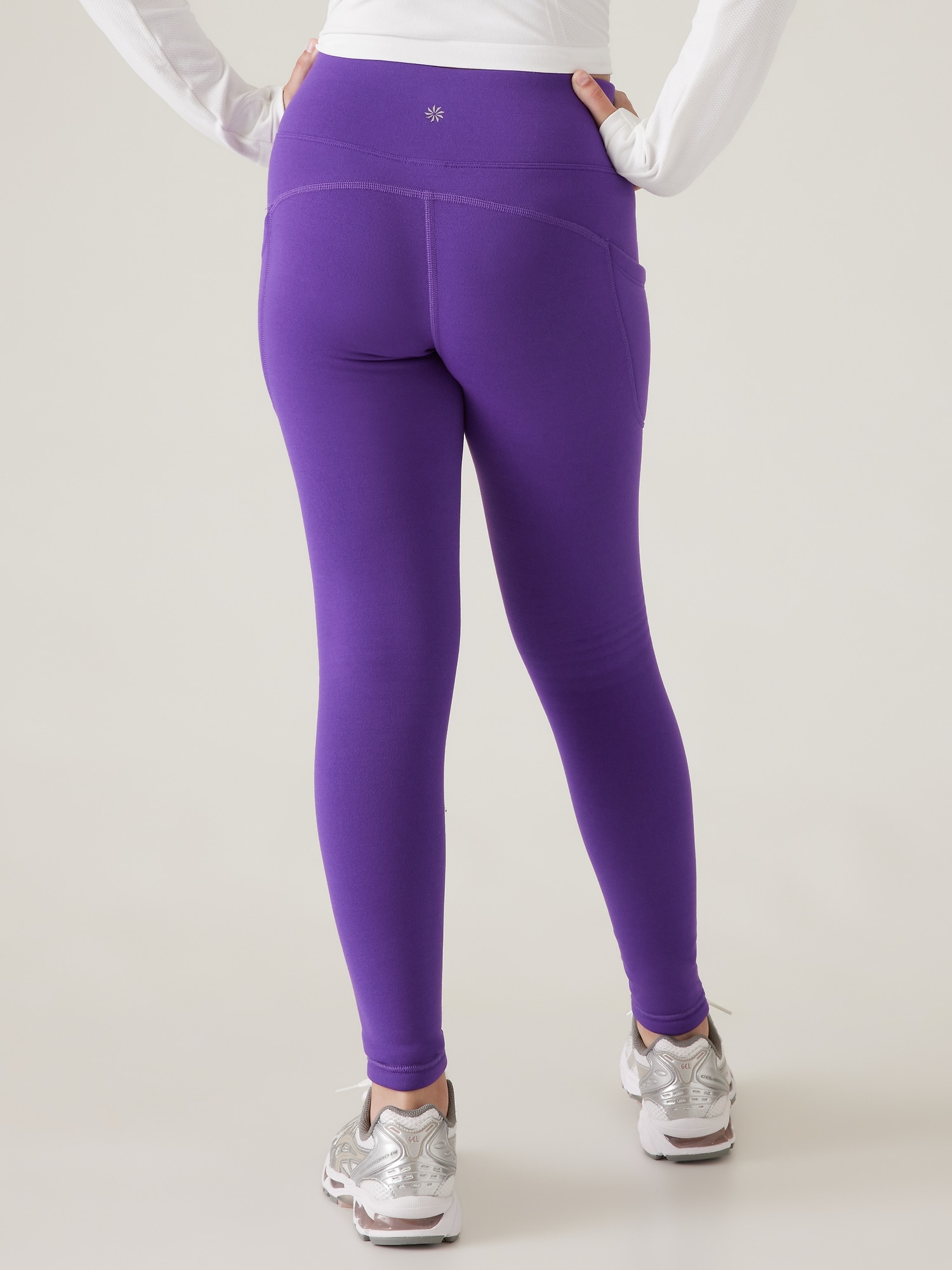 Athleta Girl Size XXL/16 Camo Leggings Purple Full Length