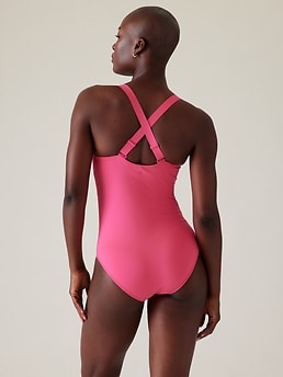 One Piece Swimsuit Pink Asymmetric Swimsuit With One Shoulder Strap, Retro  One Piece Structure Bathing Suit -  Canada