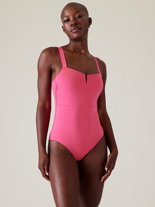 Image number 1 showing, Square Neck V One Piece Swimsuit