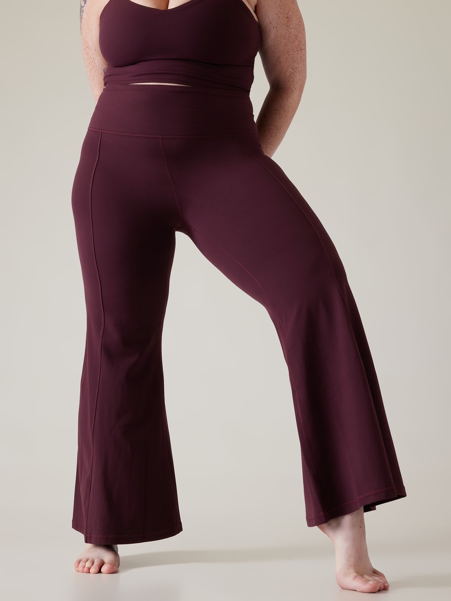 Athleta, Pants & Jumpsuits, Athleta In Fusion Flare Yoga Pant Charcoal  Heather Back Pockets S