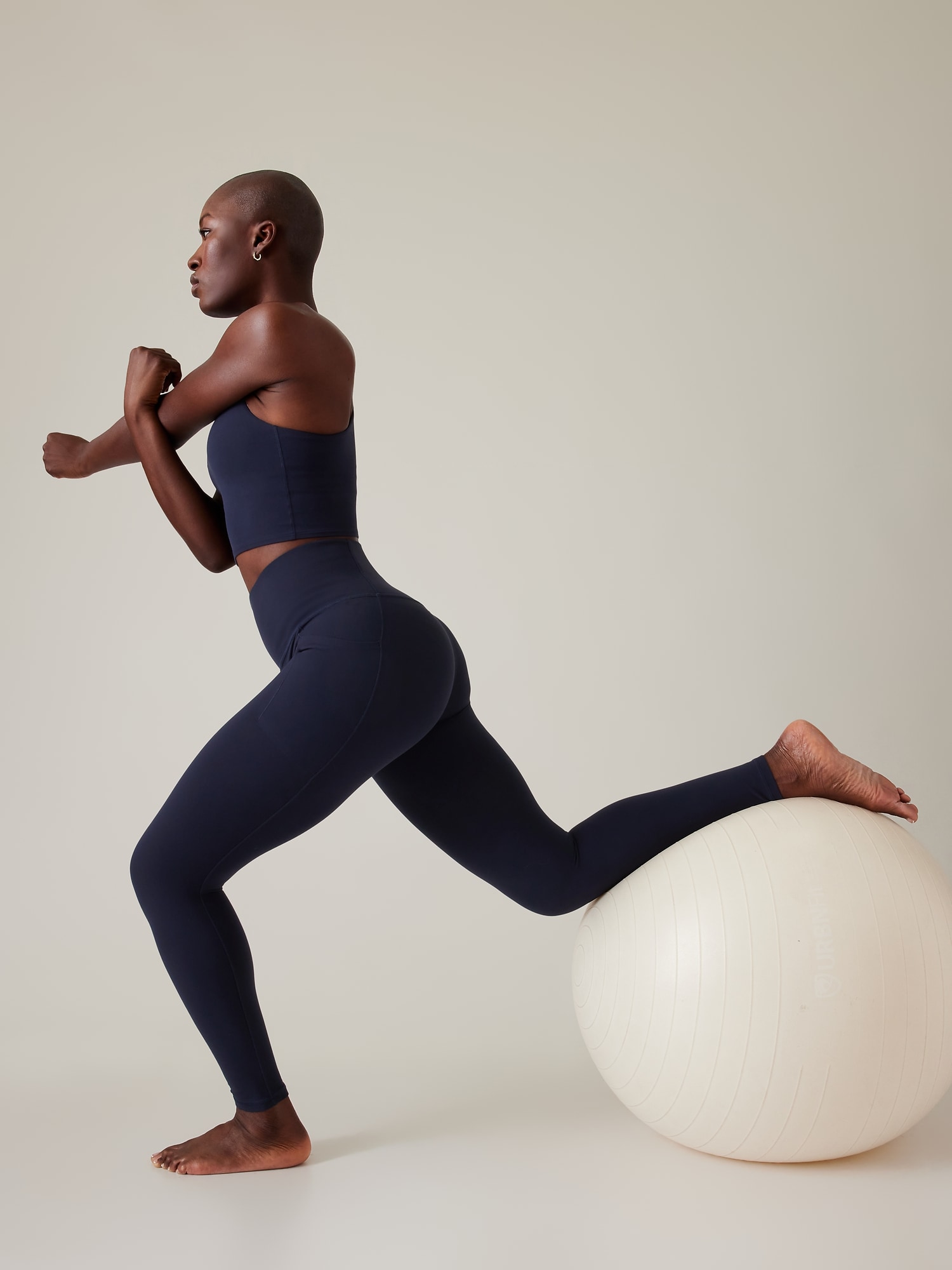 Athleta, Pants & Jumpsuits, Athleta Colorblock Salutation High Rise Yoga  Gym Leggings Tights Grey White Xs