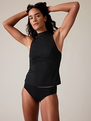 NWT Athleta Bra Cup Halter Tankini Top, Black SIZE 34 D/DD #210991 T1007