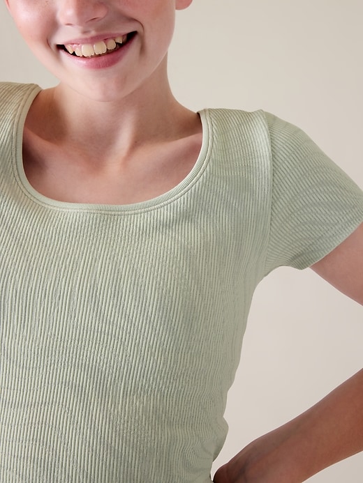 Image number 2 showing, Athleta Girl Rise Above Rib Crop Tee